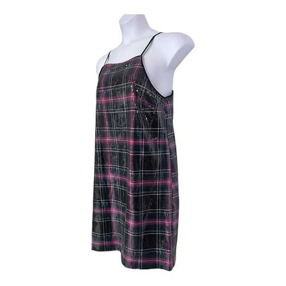 Sequin Juniors Knee Length COPPER KEY Shift Cocktail Party Night Out Plaid Dress - Picture 6 of 16